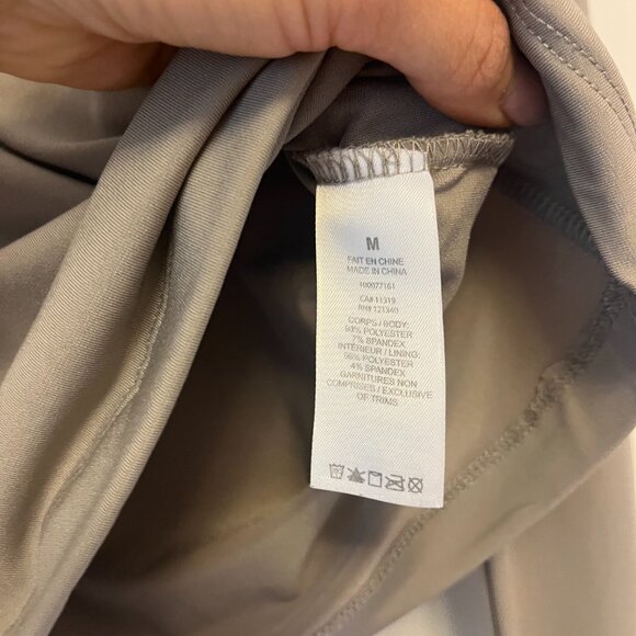 Dynamite Form-Fitted Long Sleeve Cropped Top - Taupe | Size M - Picture 5 of 7